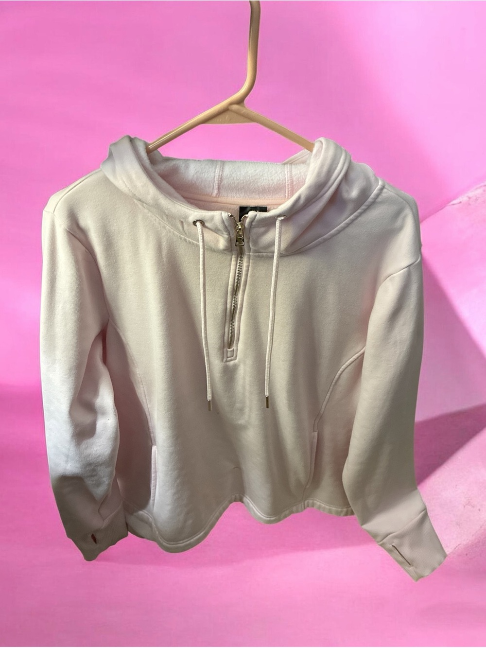 Avia Cream Half-Zip Hoodie Sweatshirt